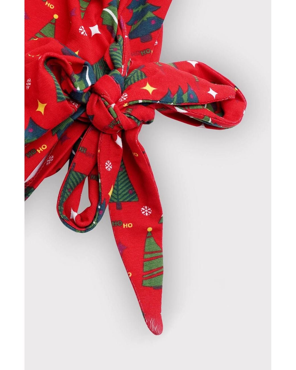 Enorsia Red Side Tie Knot Christmas Mini Dress