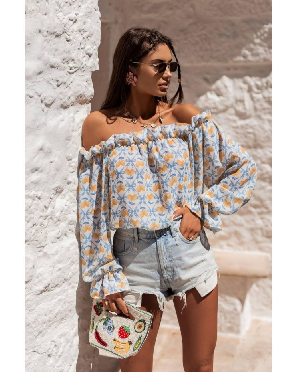Love Lace Brown Summer Linen Long Sleeve Blouse