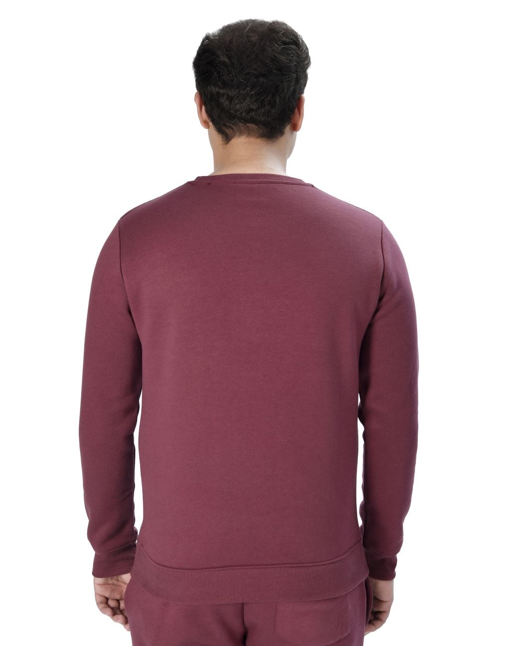 Smart Living Purple Classic Plain Crew Neck Long Sleeve Pullover Sweatshirt Jumper for men
