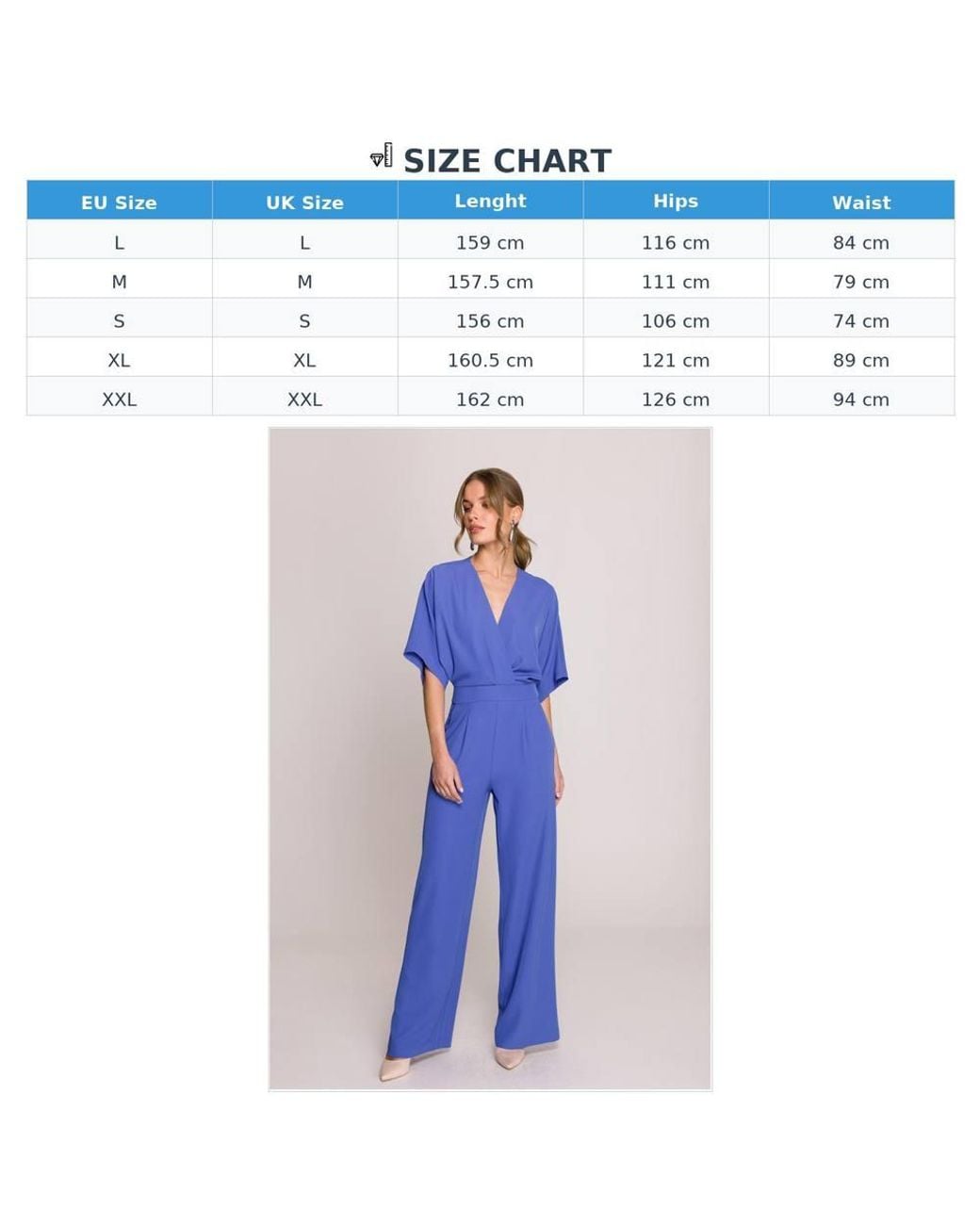 Love Lace Blue Wrap Short Sleeve Flared Jumpsuit With Pockets