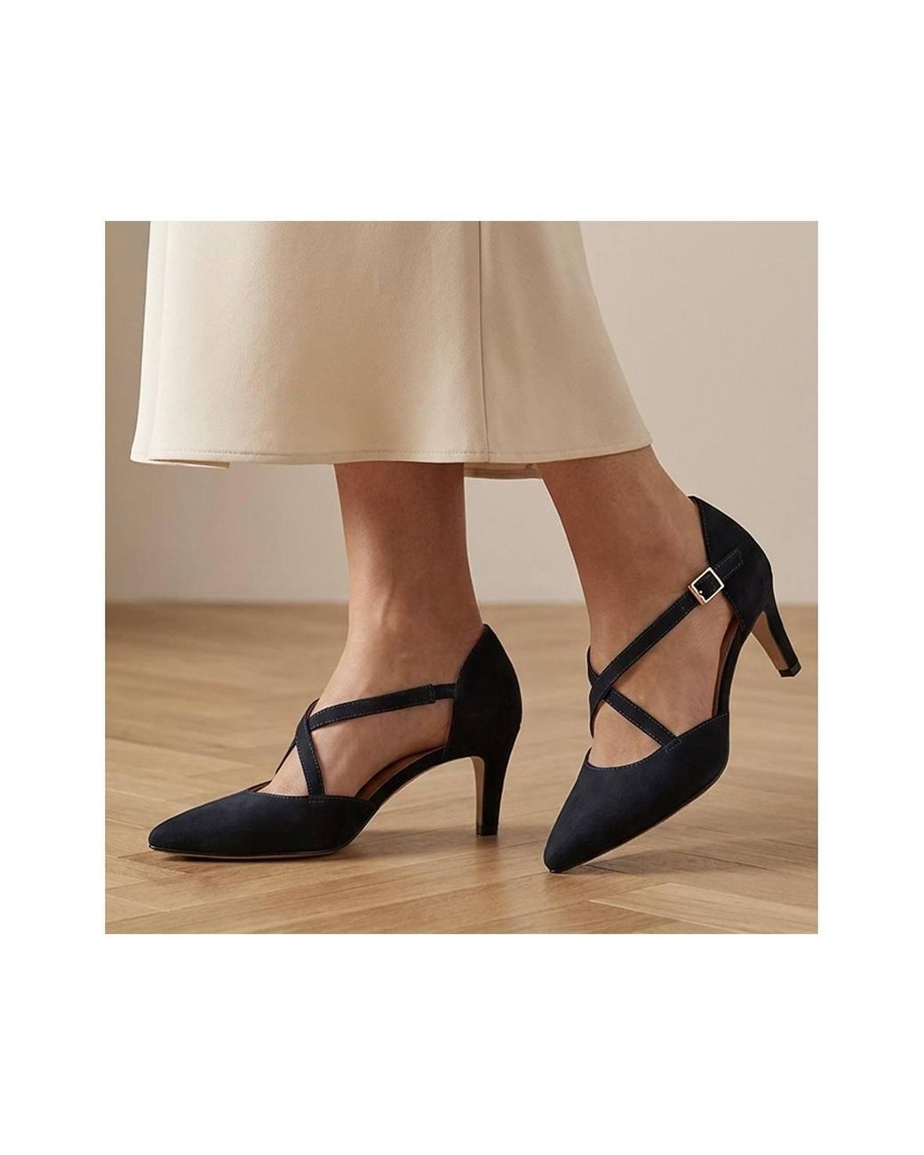 Jones Bootmaker Blue Ysa Leather Stiletto-Heeled Court Shoes
