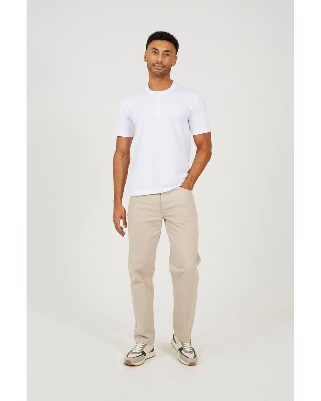 Brave Soul White Cotton Jersey Polo Shirt for men