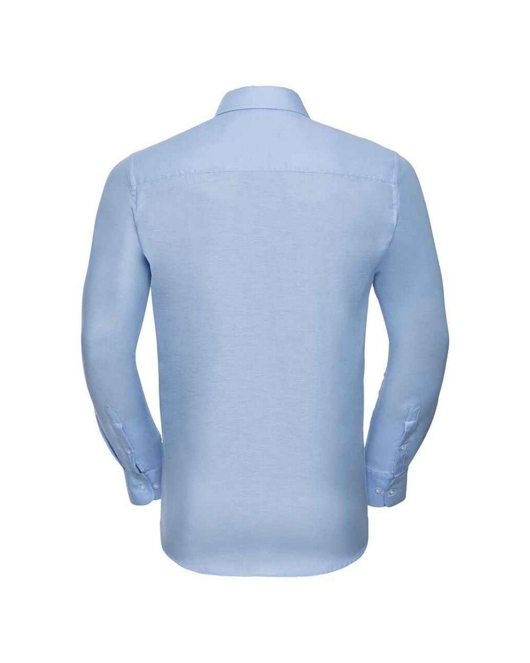 Russell Collection Blue Oxford Tailored Long-Sleeved Formal Shirt for men