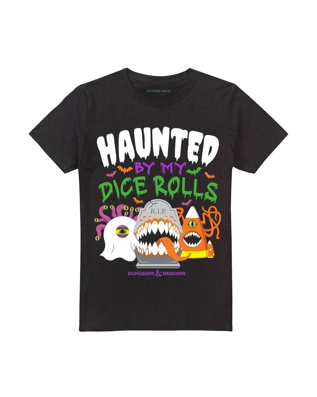 Dungeons & Dragons Black Dd Halloween Haunted Dice T-Shirt