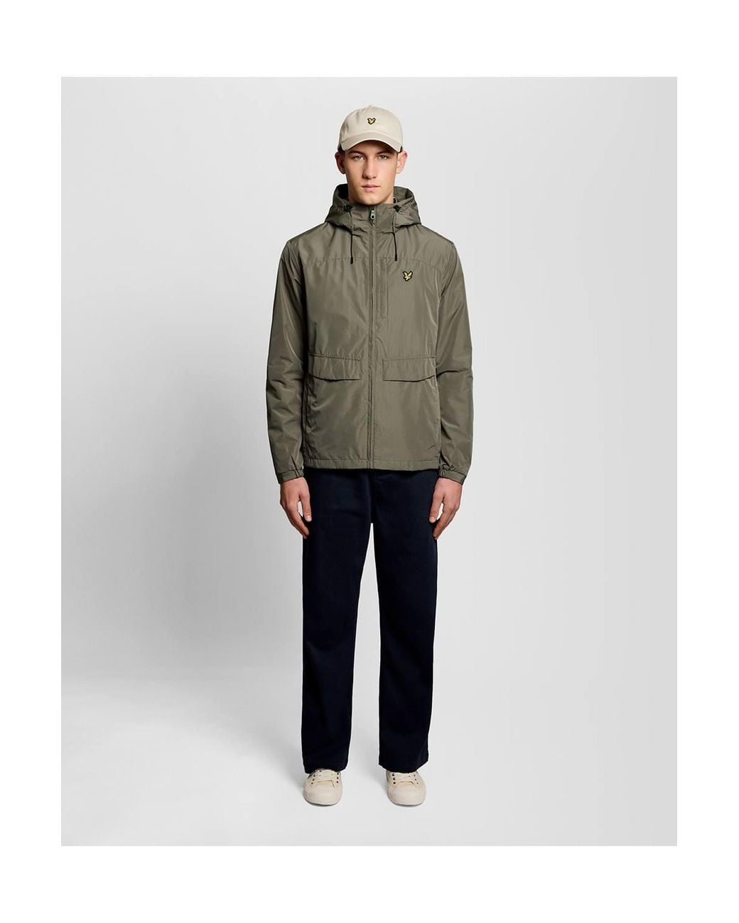 Lyle & Scott Green Lightweight Hooded Zip Through Jacket Ash for men