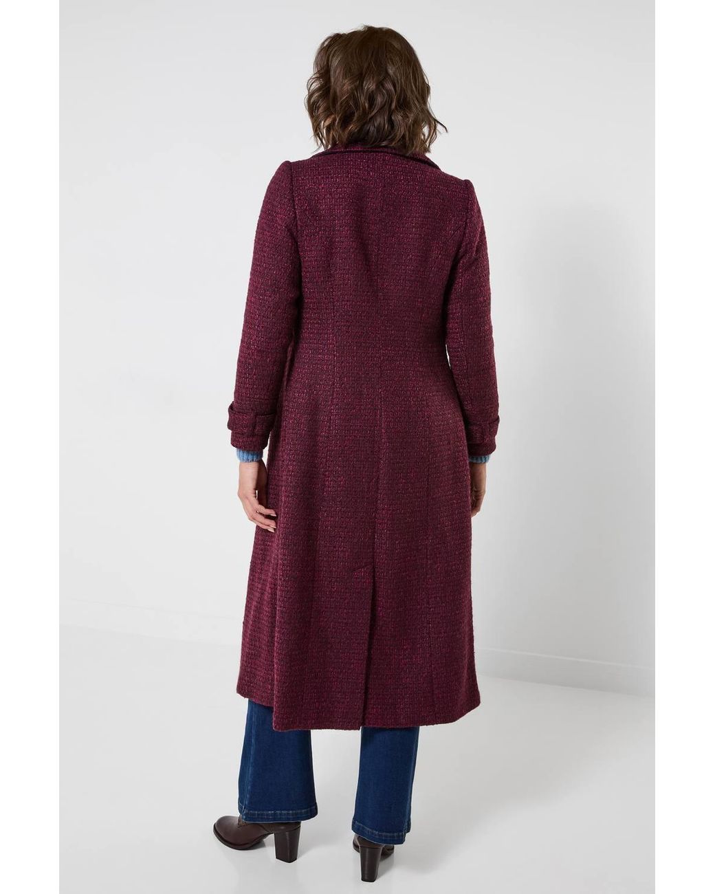 Joe Browns Red Berry Dreams Long Tweed Coat