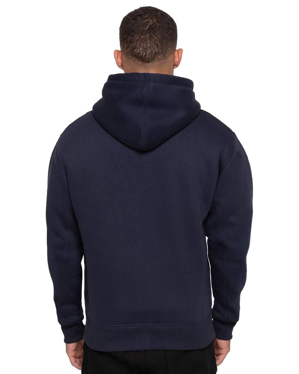 Enzo Blue Regular Fit Sherpa Lined Hoodie for men