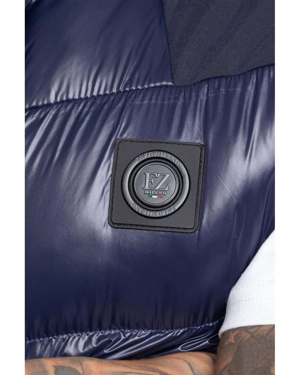 Enzo Blue Regular Fit Puffer Gilet for men