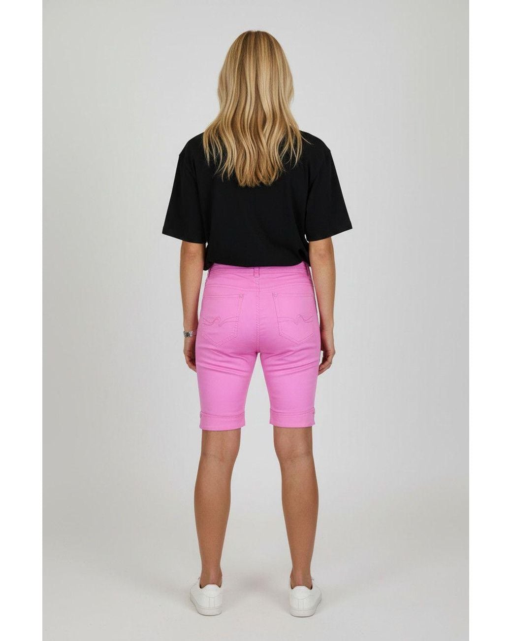 Paulo Due Pink Slim Fit Chino Casual Shorts