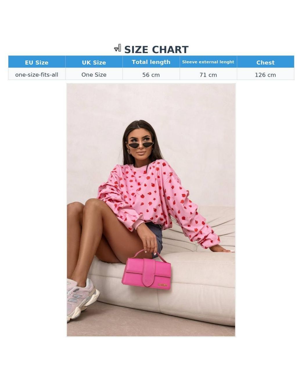 Love Lace Pink Cotton Floral Long Sleeve Printed Sweatshirt