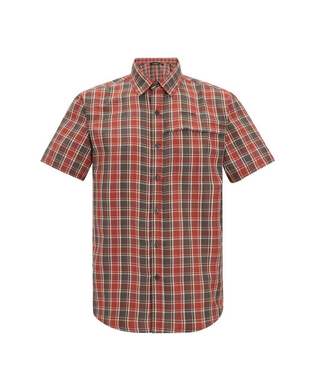 Regatta Red Mindano Short Sleeved Check Shirt for men