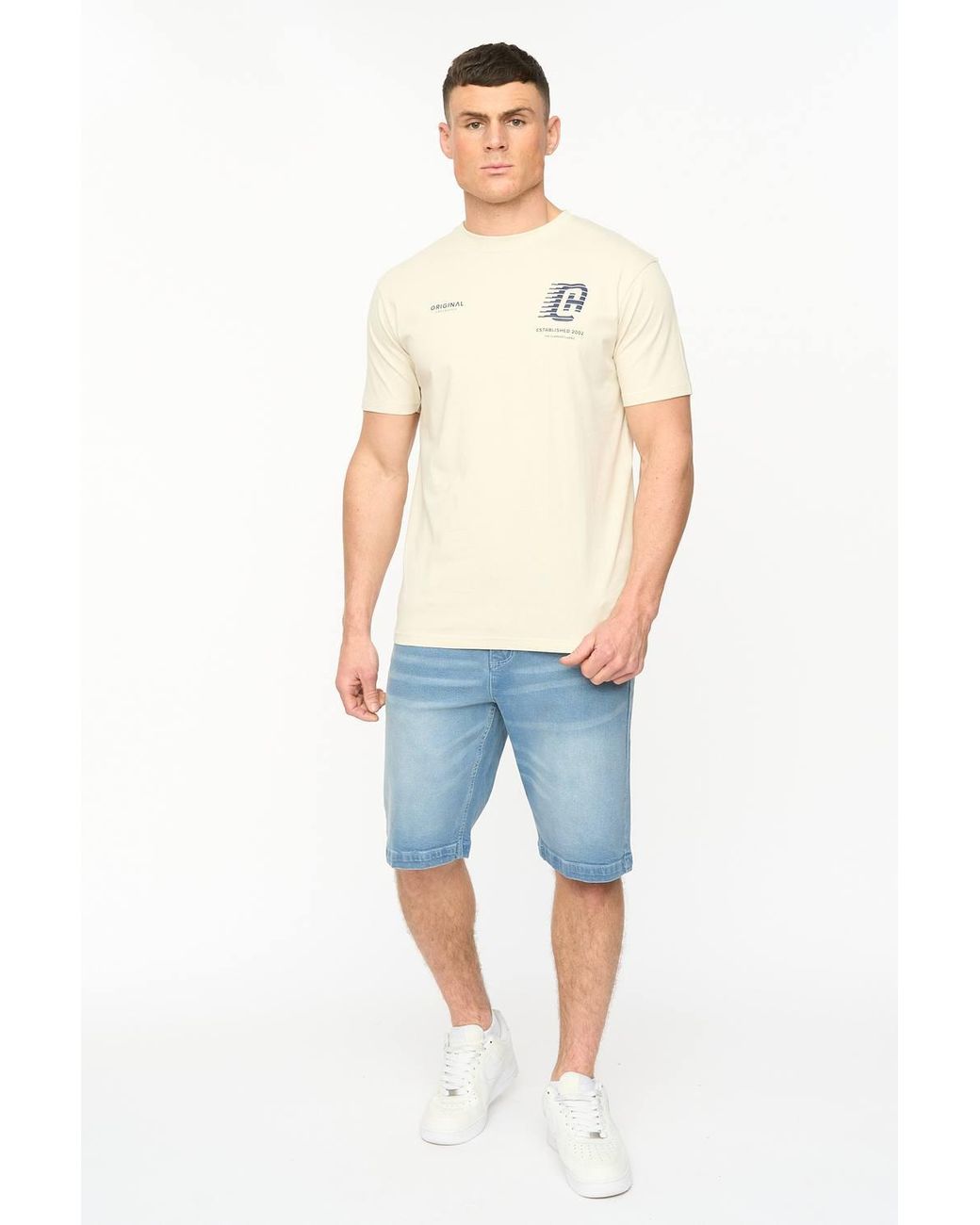 Crosshatch Blue Kamaline Stretch Denim Shorts for men