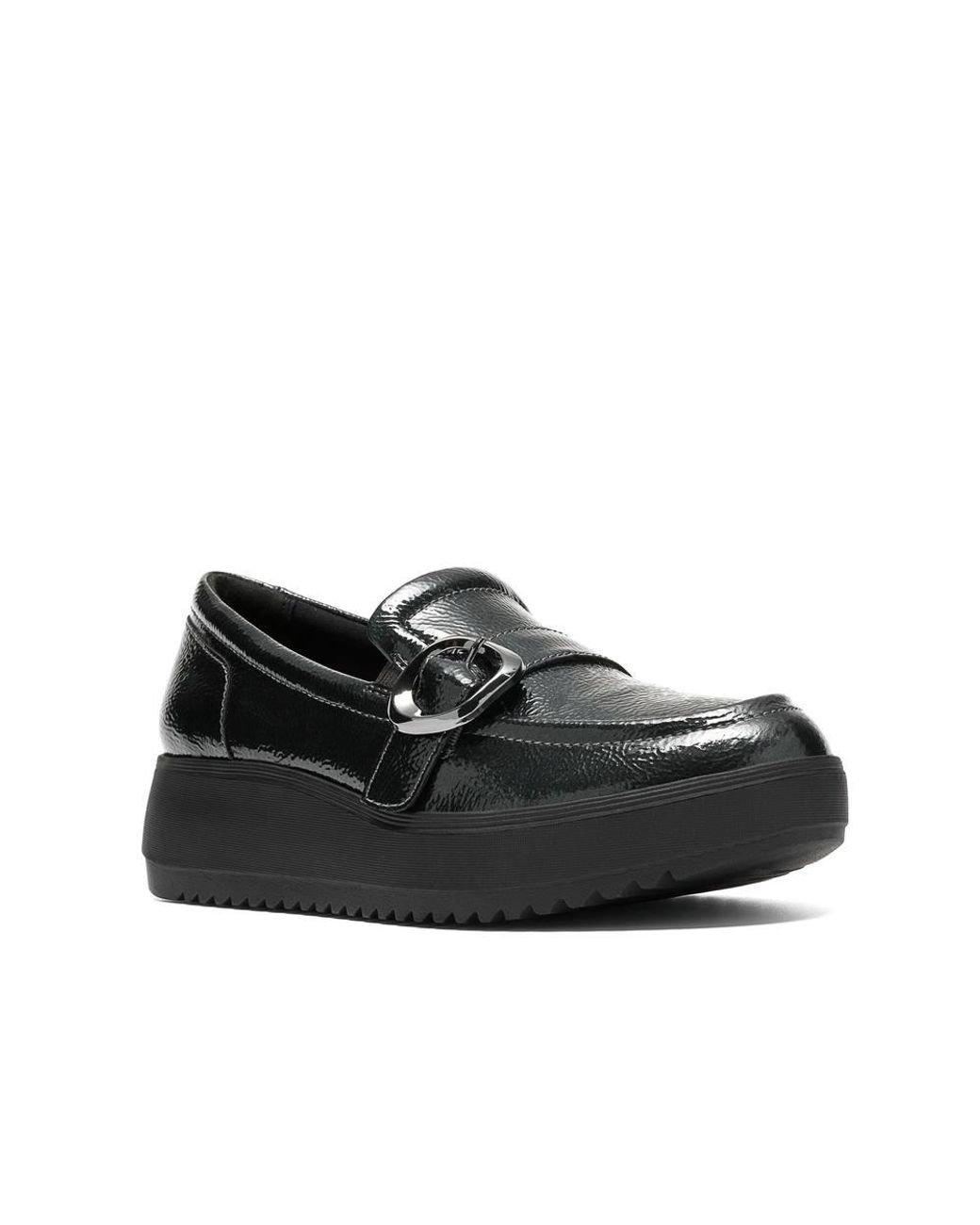 Clarks Black Zylah Vine Metallic Loafers, Slip Ons