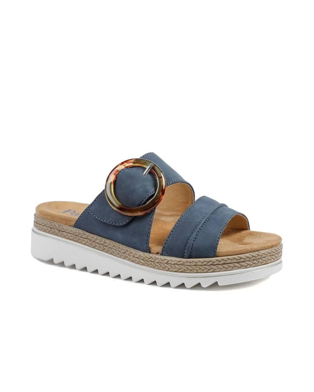 Pavers Blue Adjustable-Fitting Mules