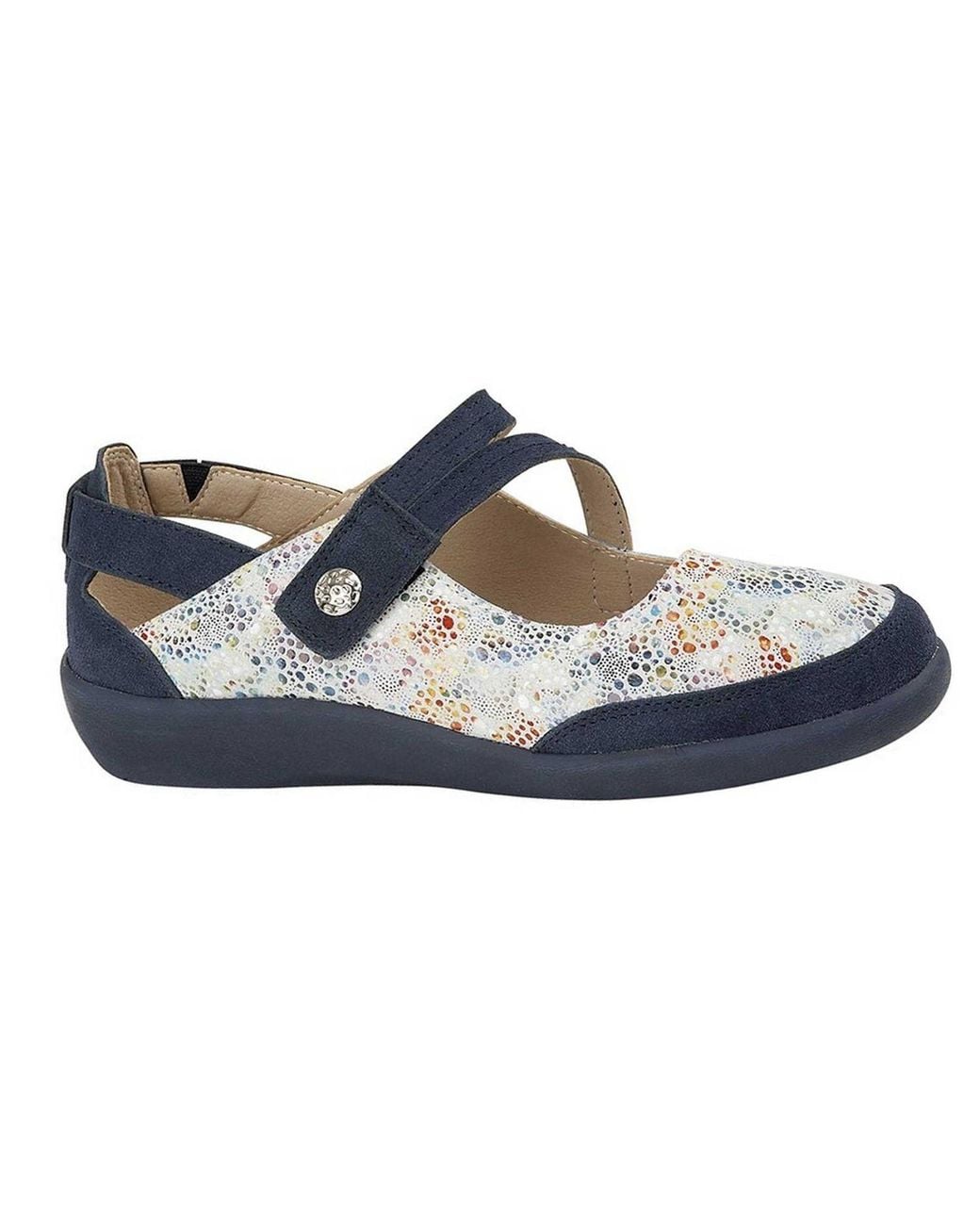 Boulevard Blue E Fit Leather Suede Shoes