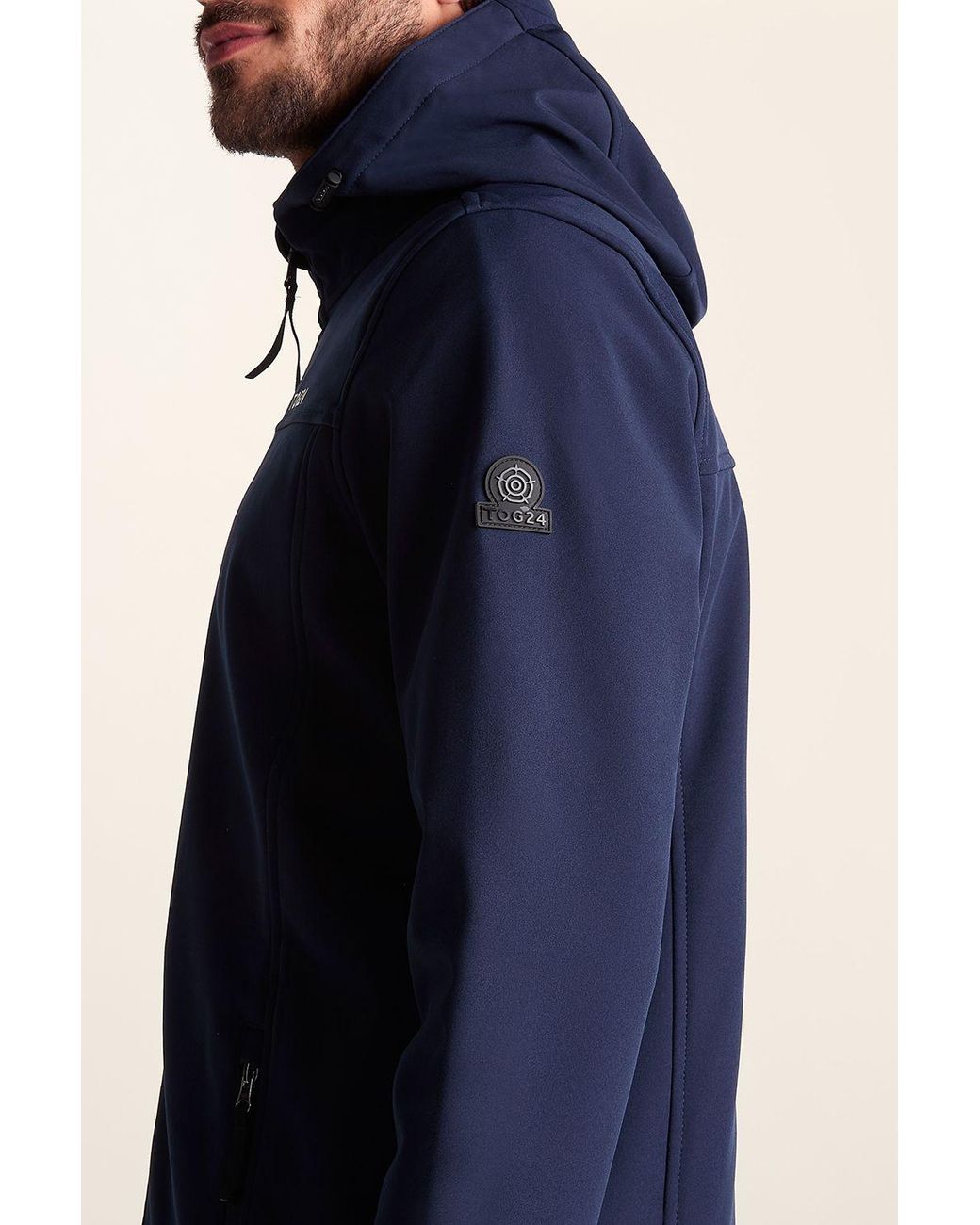 TOG24 Blue 'Feizor' Shower Resistant Softshell Hooded Jacket for men