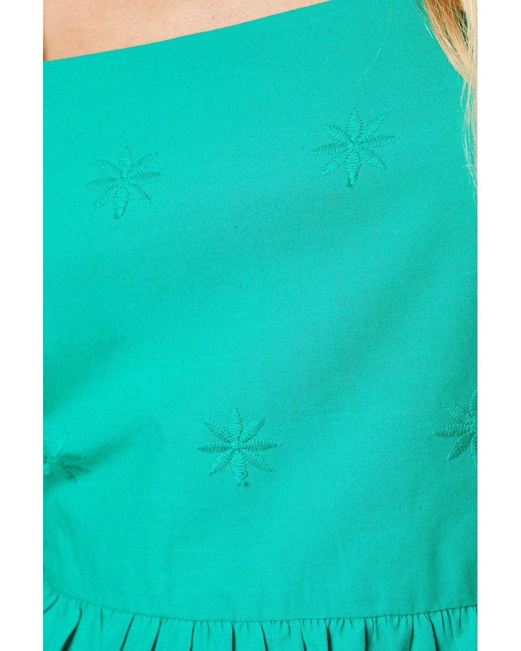 Dorothy Perkins Blue Petite Embroidered Square Neck Mini Dress
