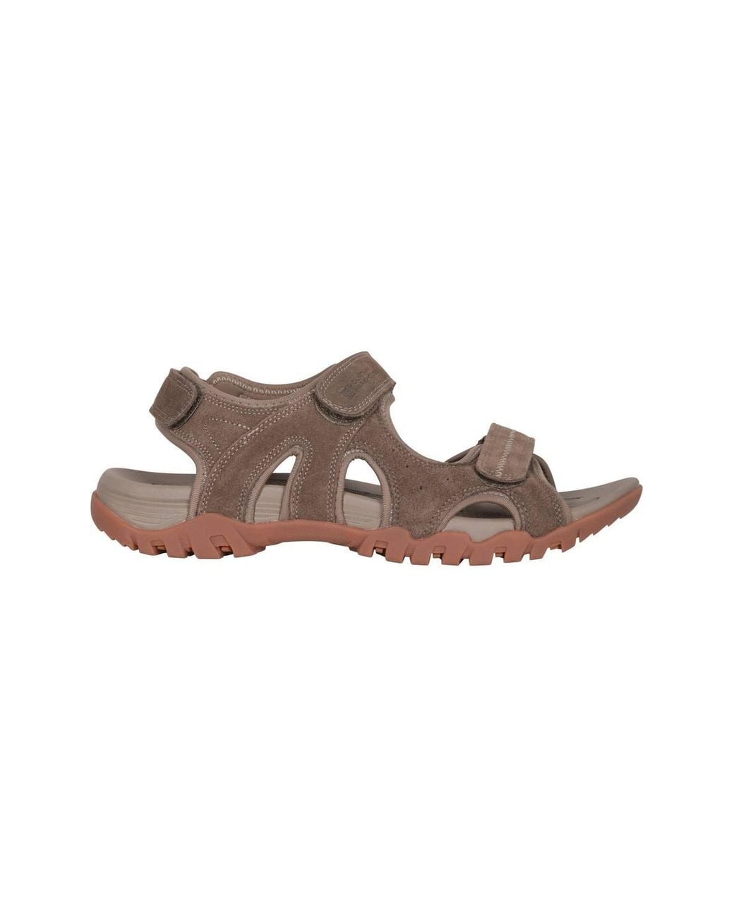 Mountain Warehouse Brown 'Rock Pool' Suede Neoprene Lined Adjustable Summer Walking Sandals for men
