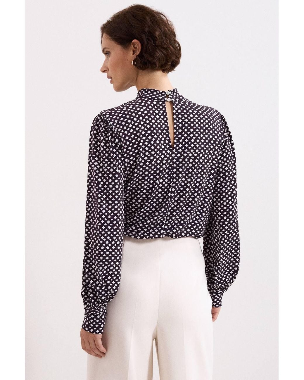 Phase Eight Purple Esme High Neck Printed Top