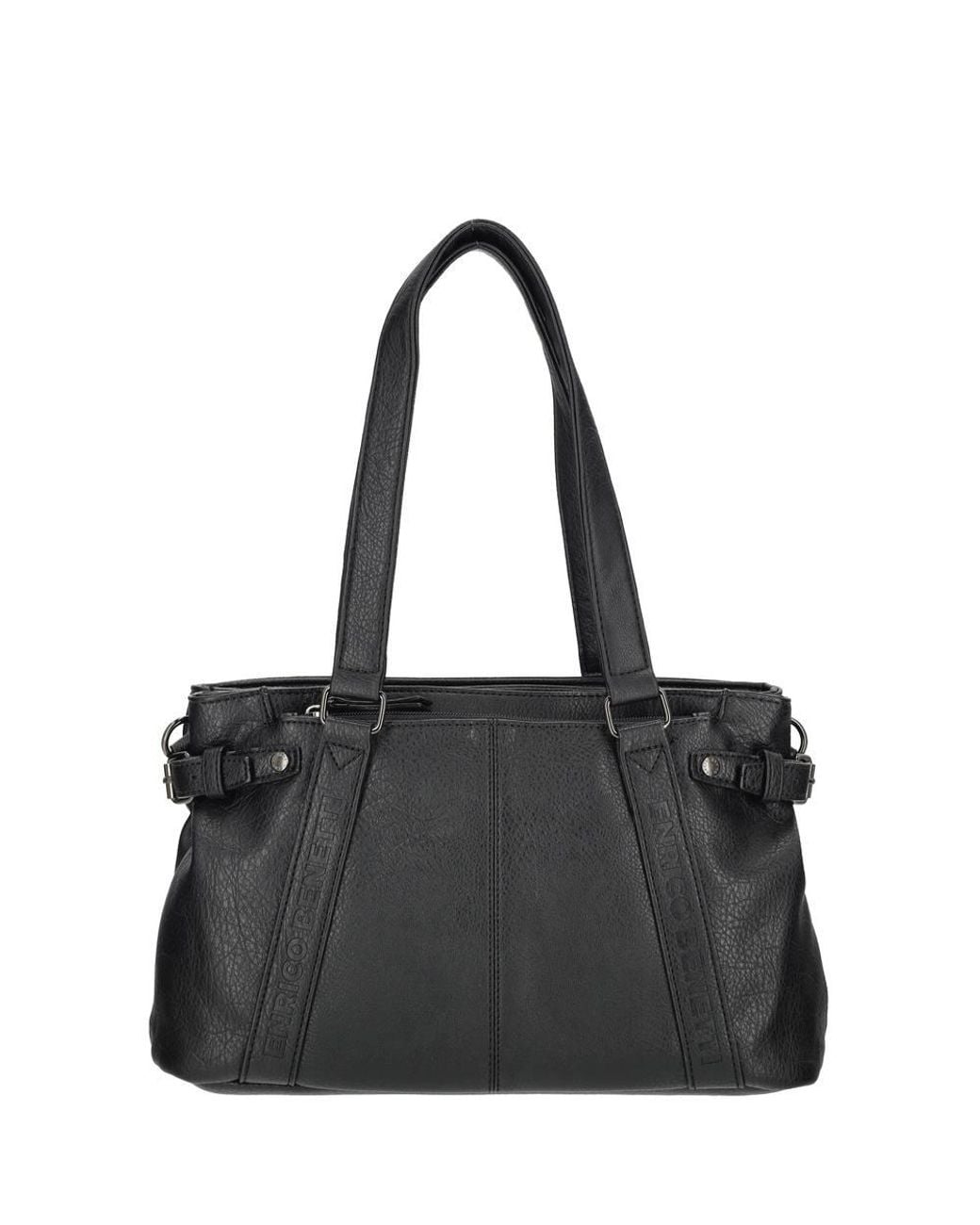 Enrico Benetti Black Emma Two Handle Faux Leather Shoulderbag