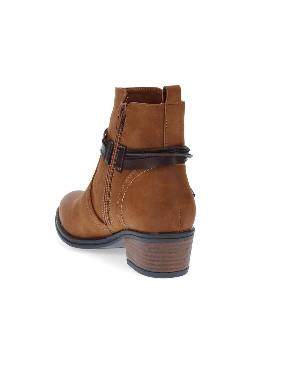 Pavers Brown Western-Heeled Ankle Boots