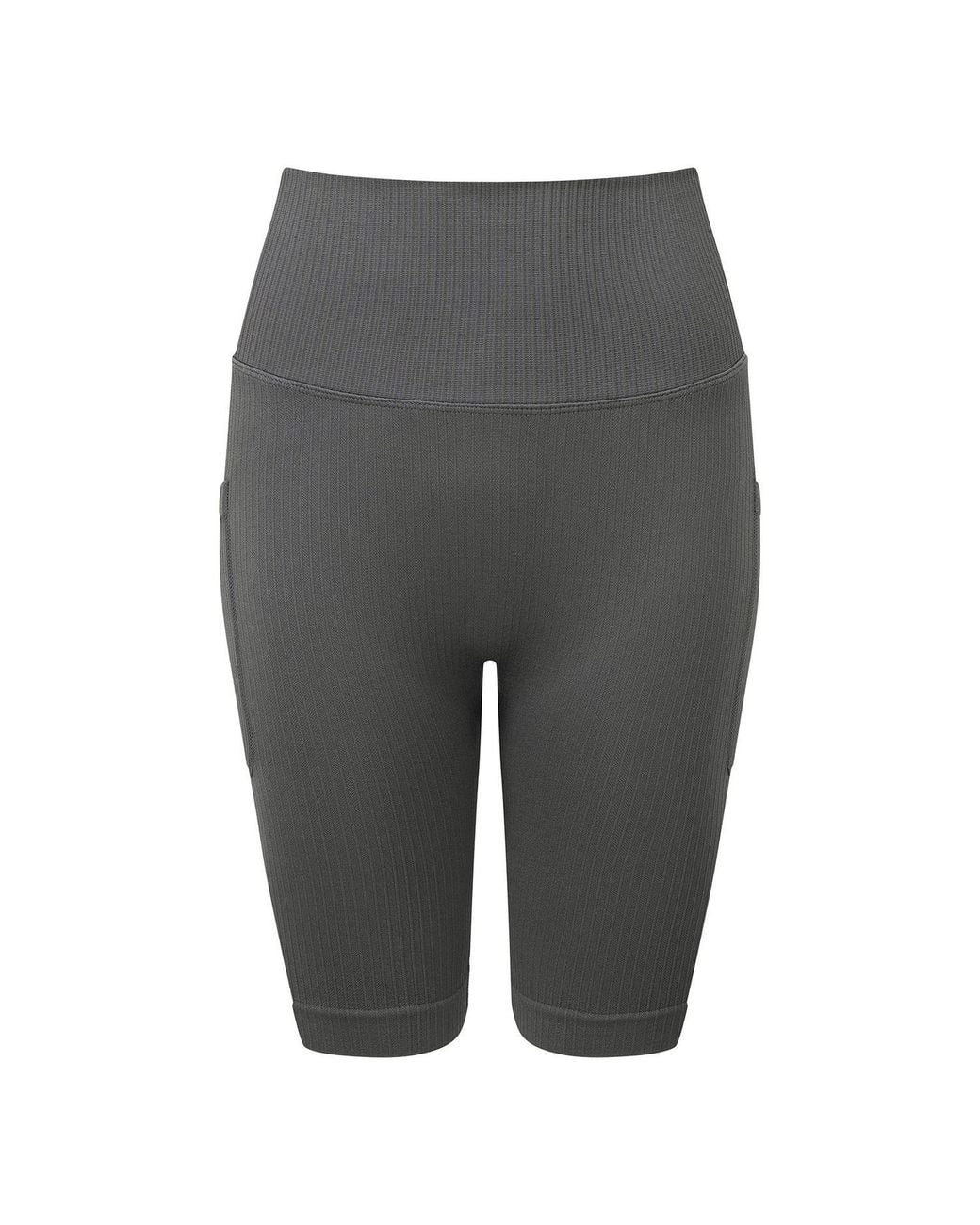 Tridri Gray Ribbed Seamless 3D Cycling Shorts