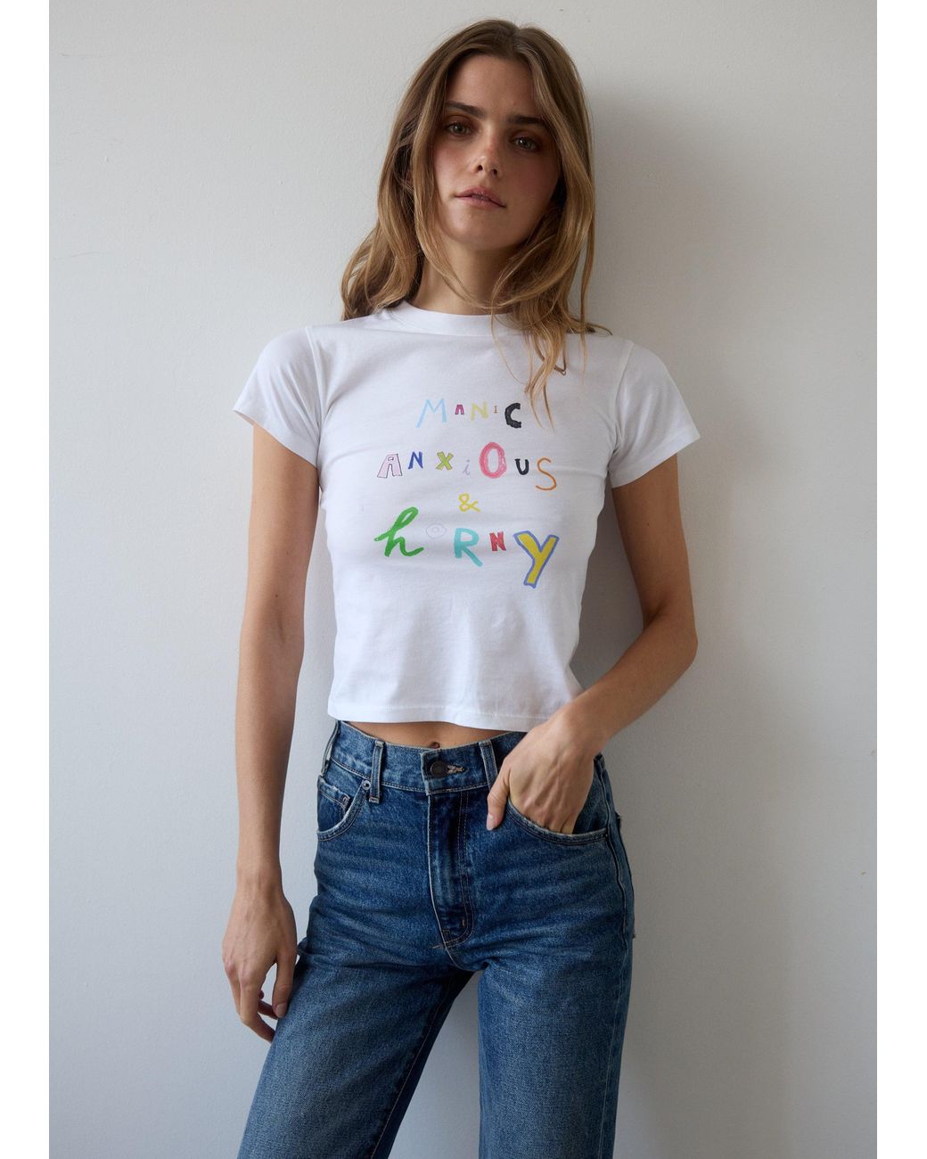 DEBUTE White Manic, Anxious & Horny Tee