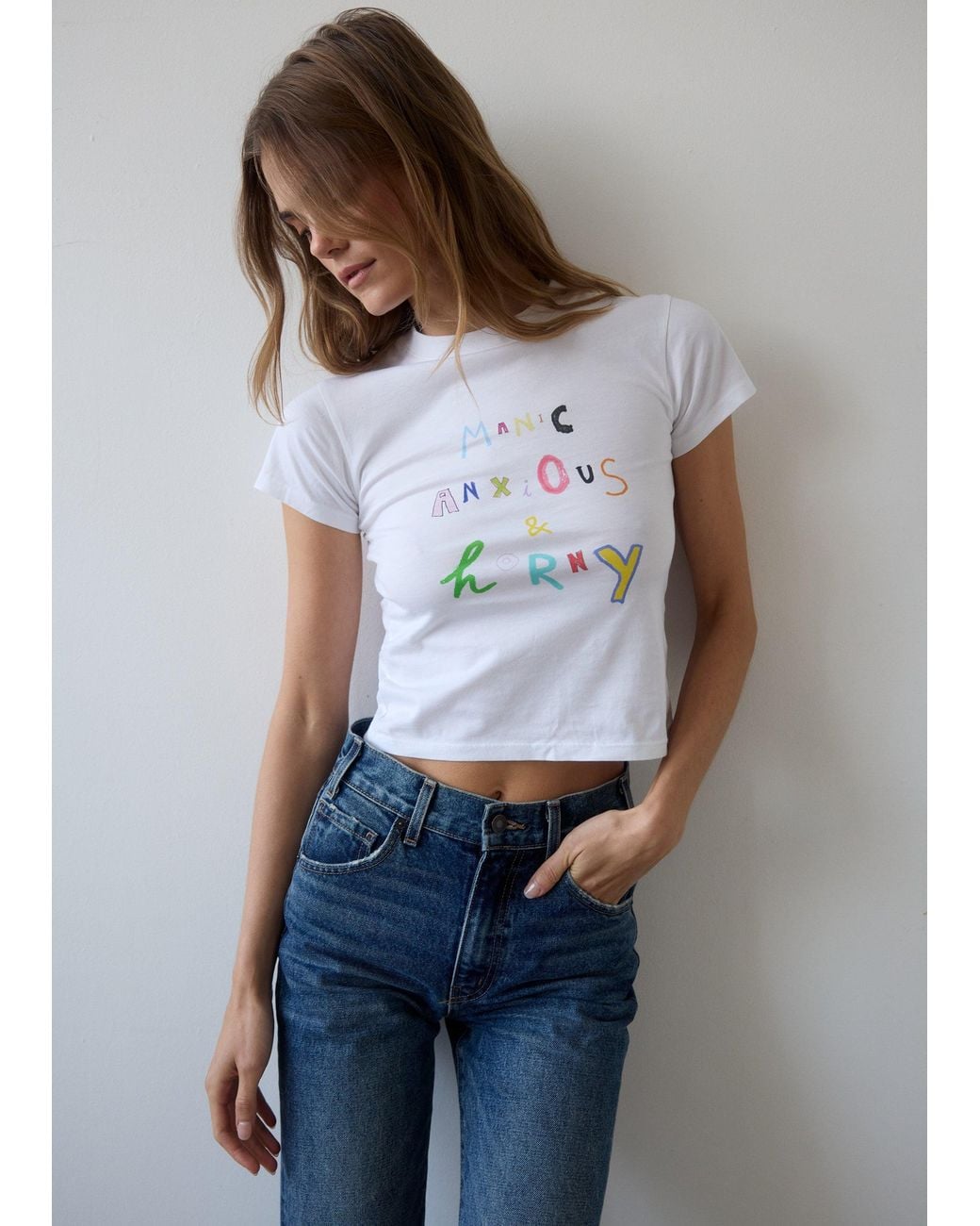 DEBUTE White Manic, Anxious & Horny Tee