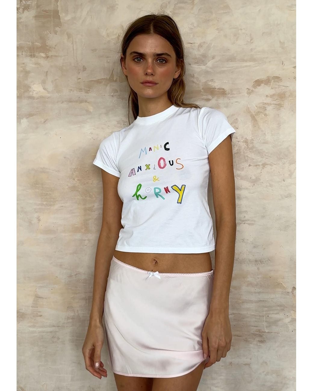 DEBUTE White Manic, Anxious & Horny Tee