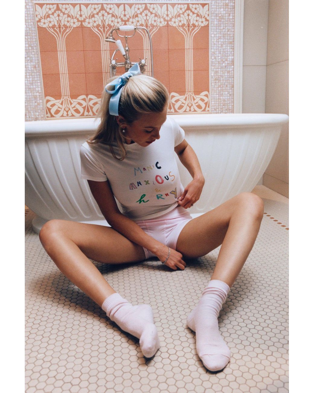 DEBUTE White Manic, Anxious & Horny Tee