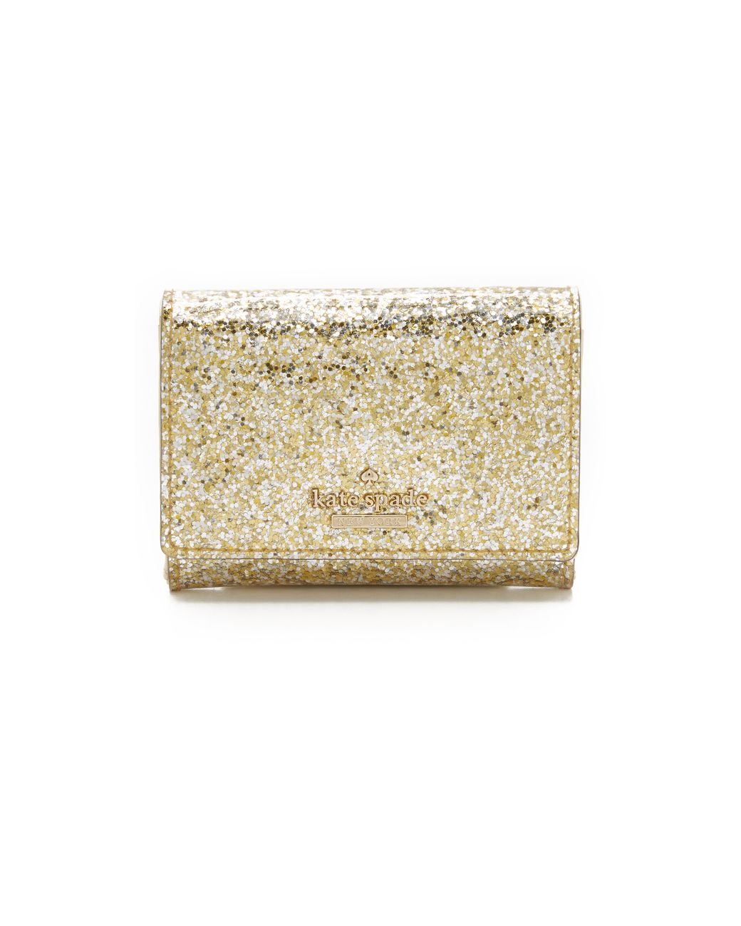 Buy KATE SPADE Nicola Shimmery Wallet with Chain Strap, Gold Color Women