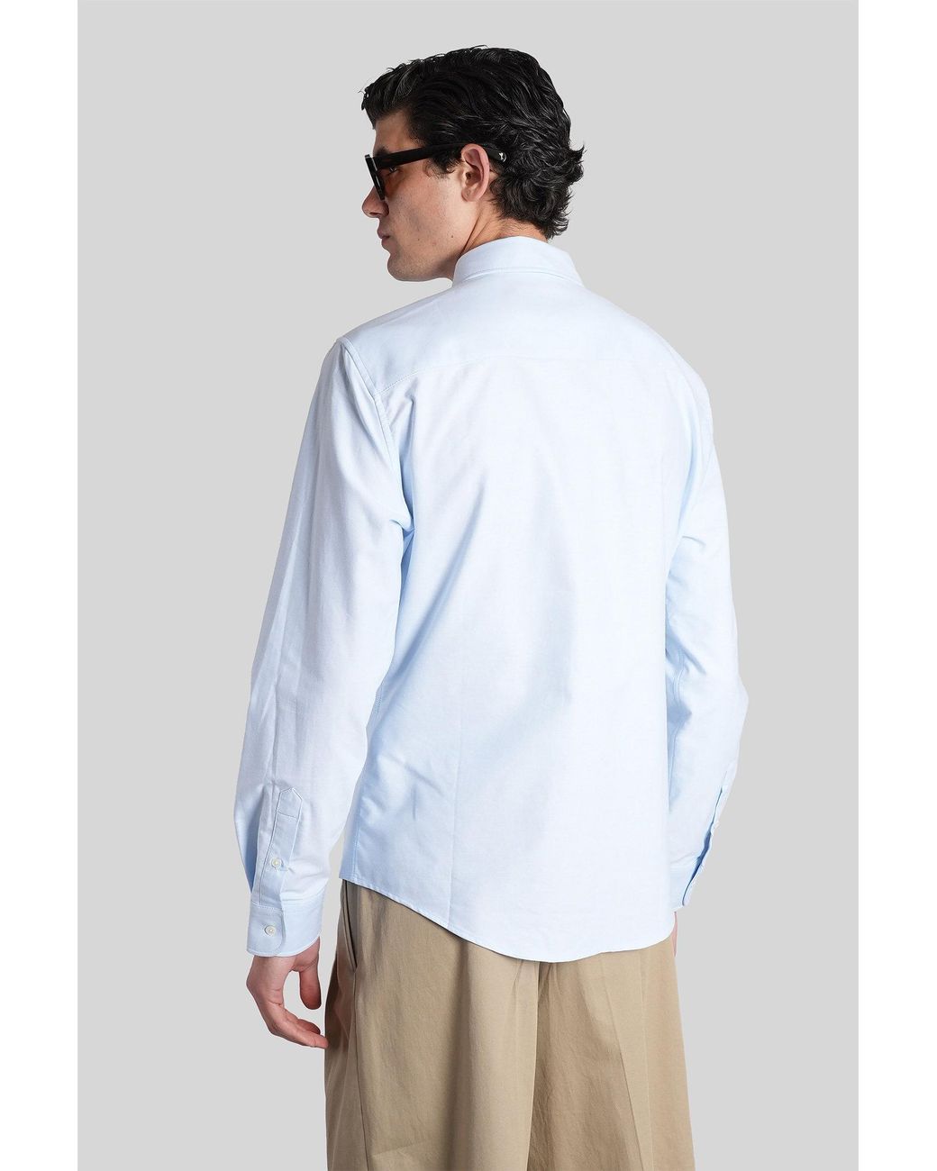 Camicia in Cotone Celeste di AMI in White da Uomo