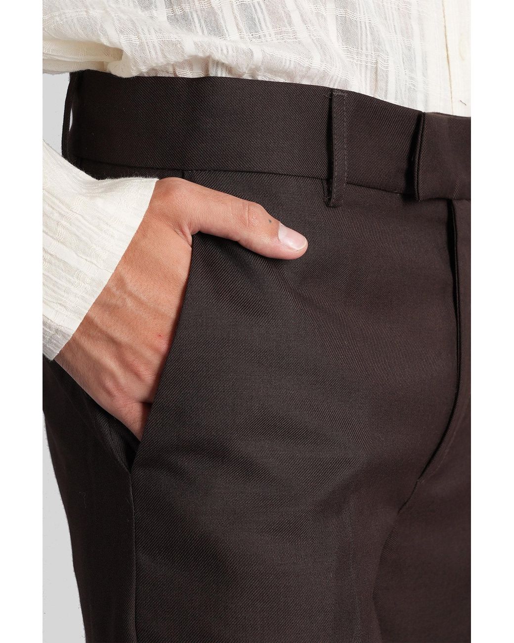 Séfr Black Mike Pants In Brown Polyester for men
