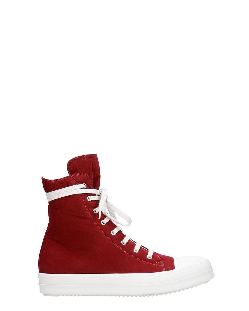 Rick Owens Sneakers In Bordeaux Fabric in Red for Men | Lyst
