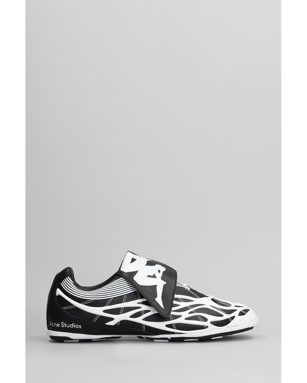 Acne Studios X Kappa Sneakers In Black Leather in White | Lyst