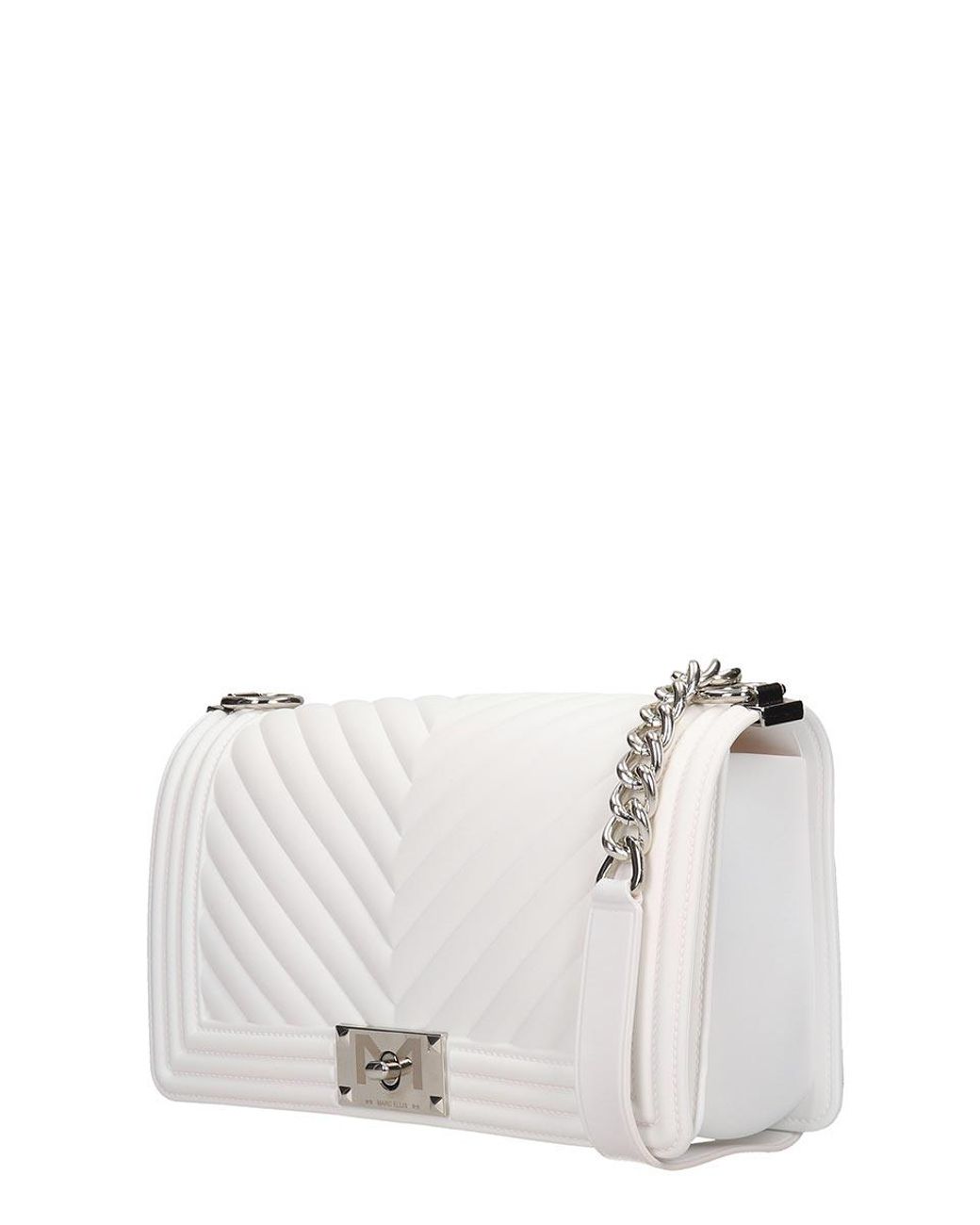 Borsa a spalla Flat M in Pelle Bianca di Marc Ellis in Bianco Lyst