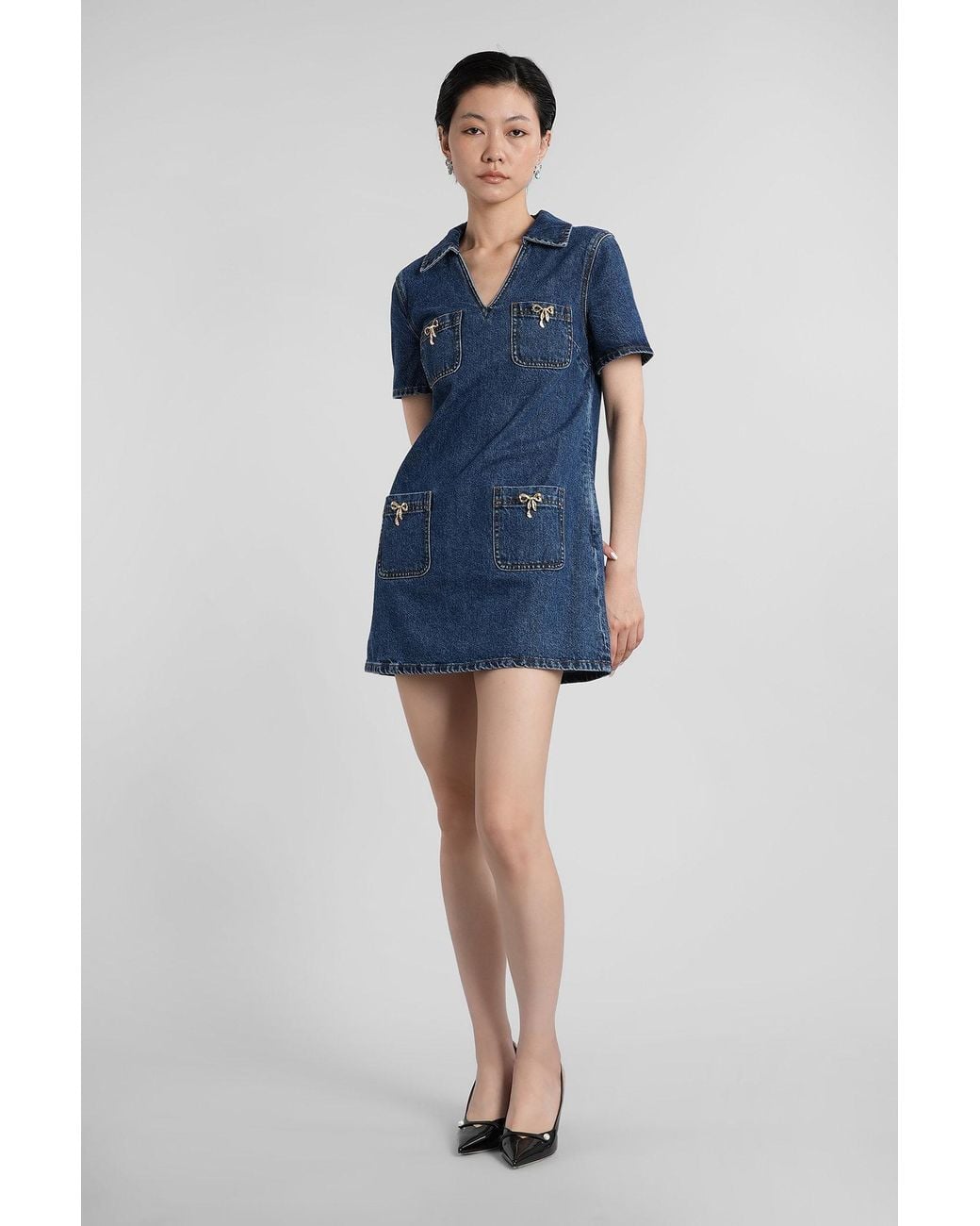 Self-Portrait Blue Mini Dress