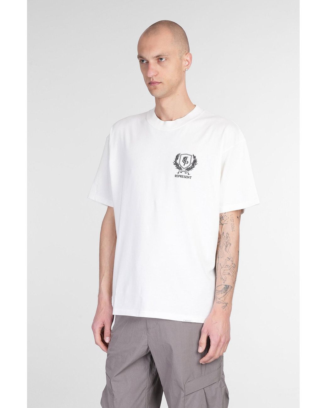 Represent White T-Shirt for men