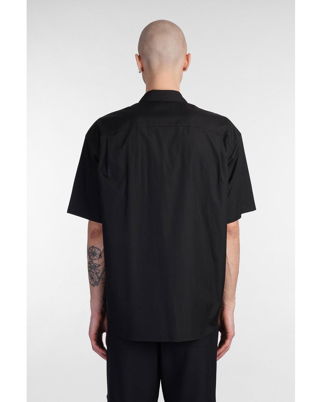 Camicia in Cotone Nero di Attachment in Black da Uomo