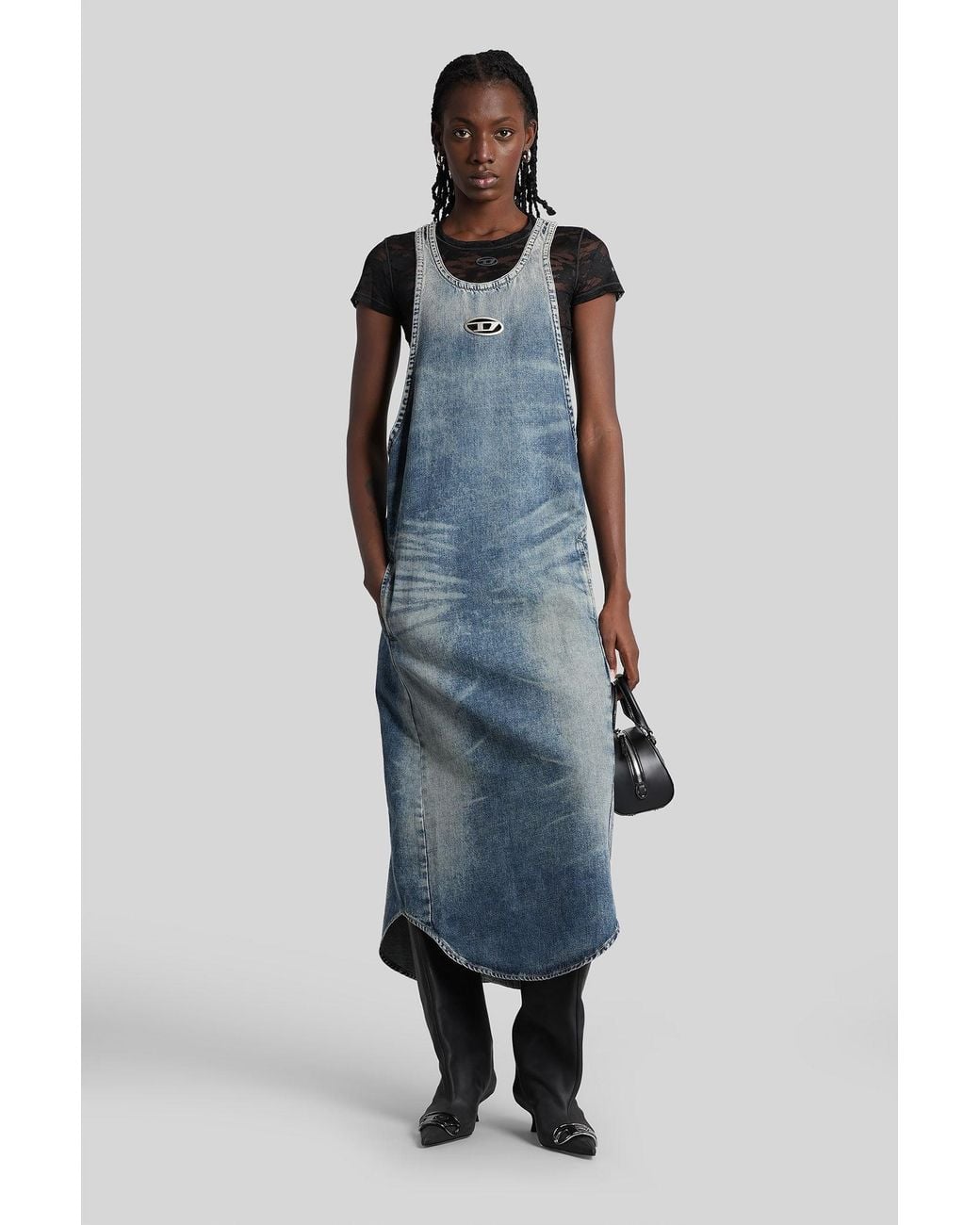 DIESEL De-Mariana-Long Dress in Blue | Lyst