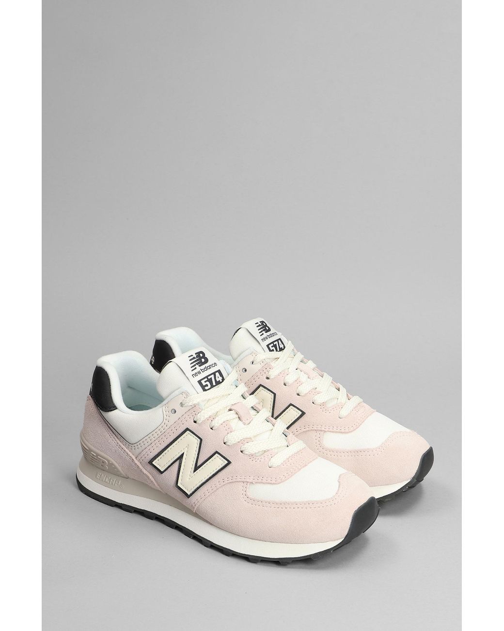 New Balance 574 Sneakers In Rose pink Suede And Fabric in White Lyst