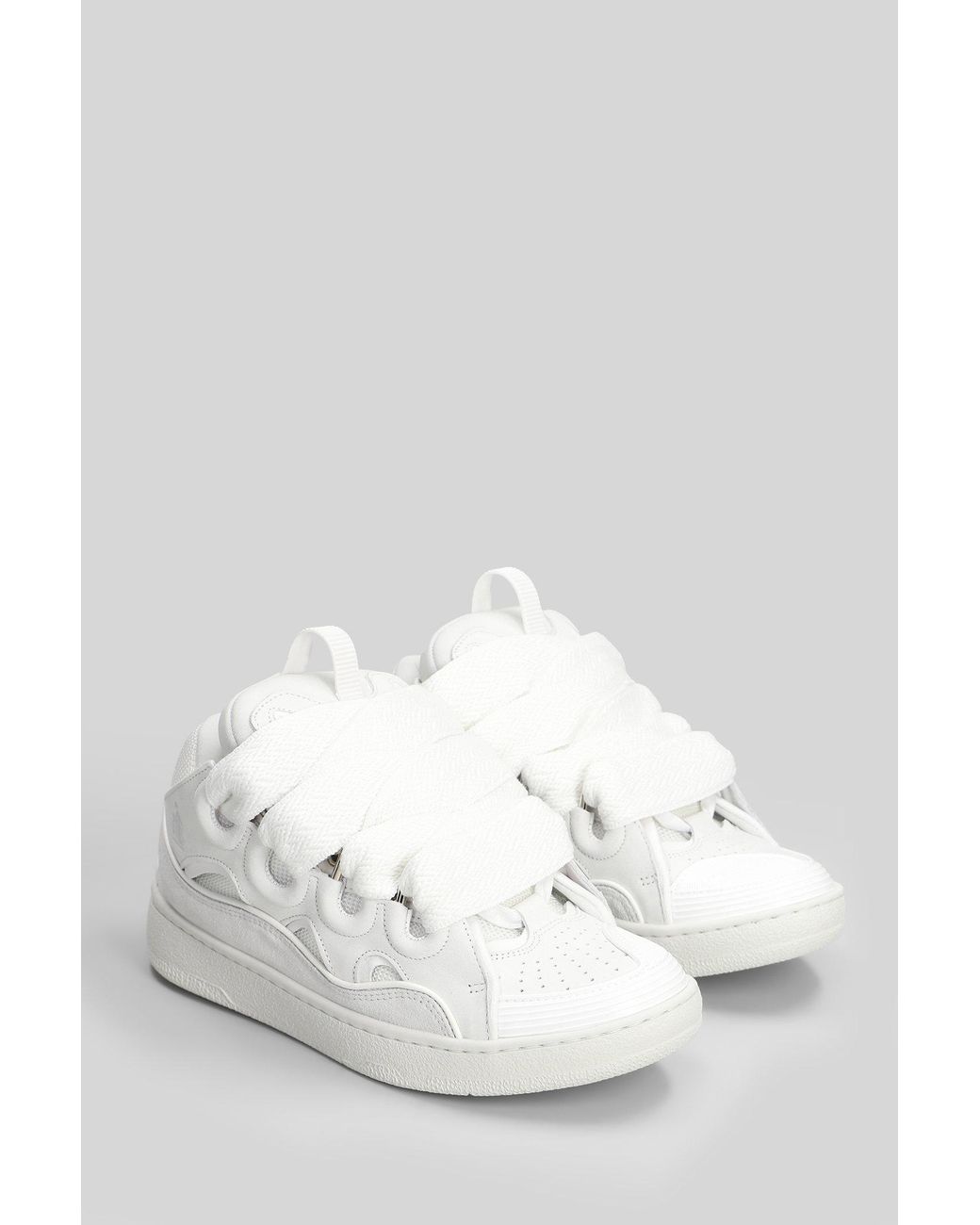 Lanvin White Curb Sneakers