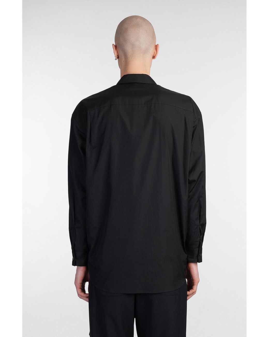 Camicia in Cotone Nero di Attachment in Black da Uomo