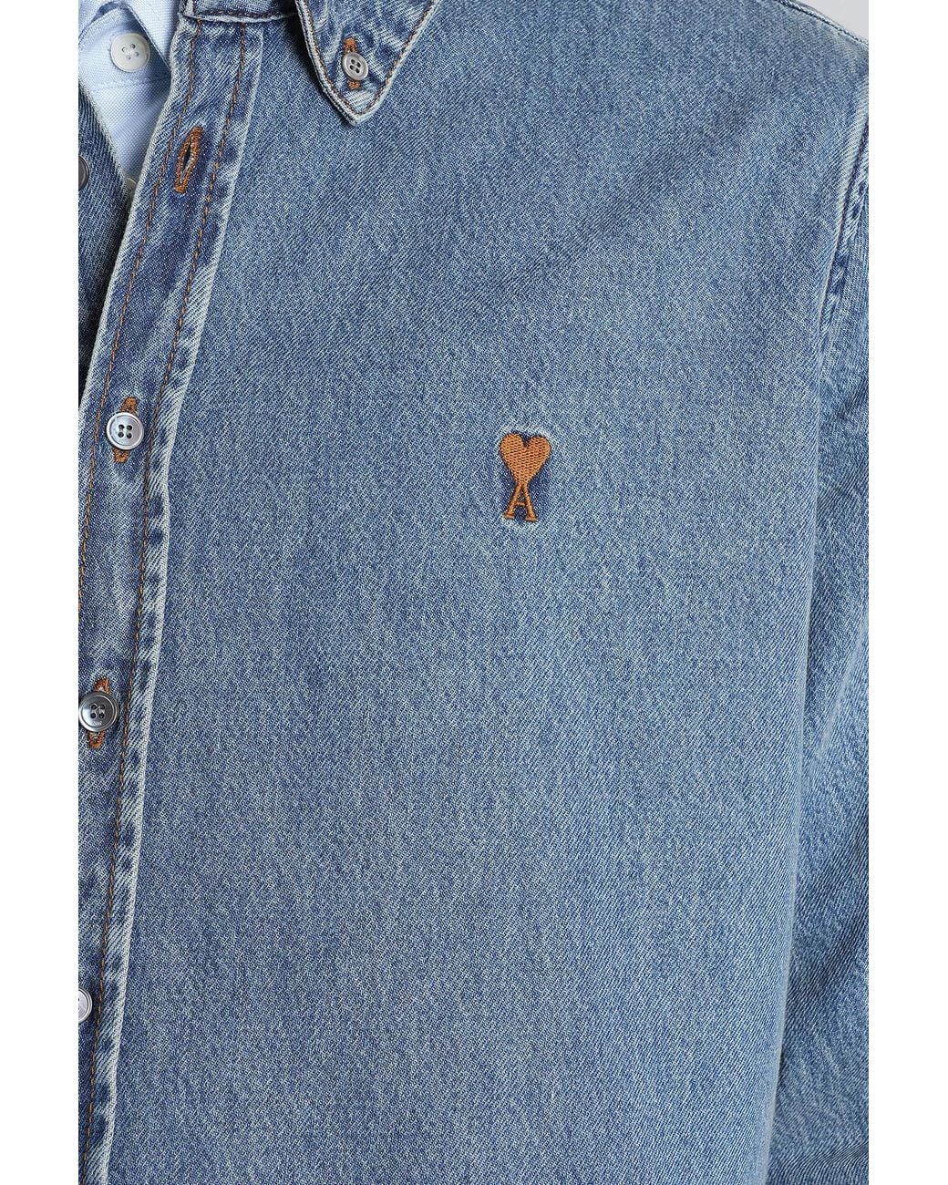 Camicia in Cotone Blu di AMI in Blue da Uomo
