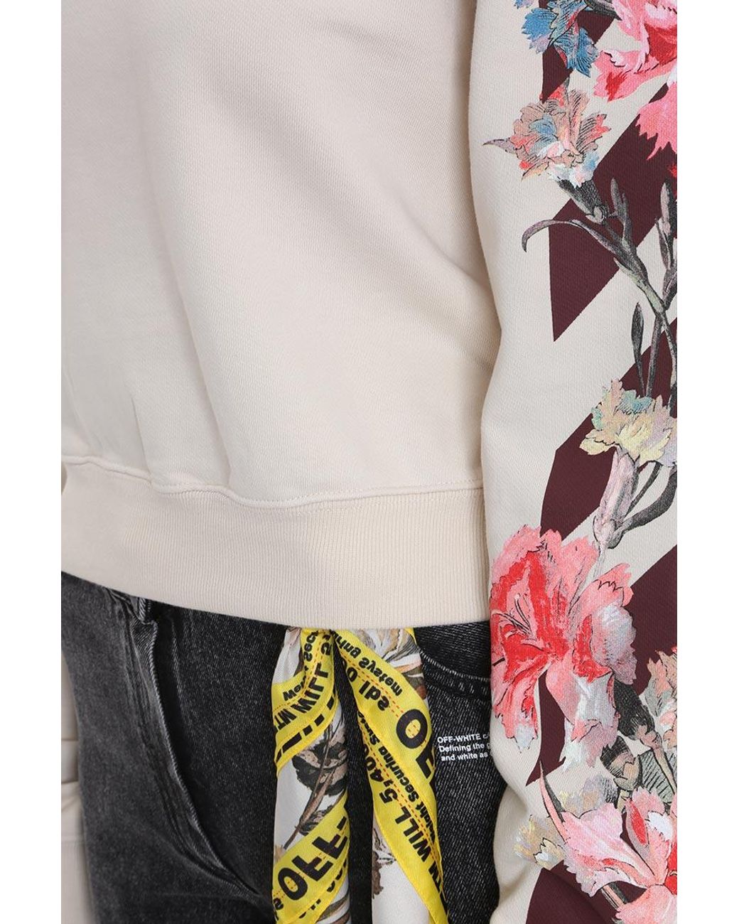 Off white floral sweatshirt hotsell