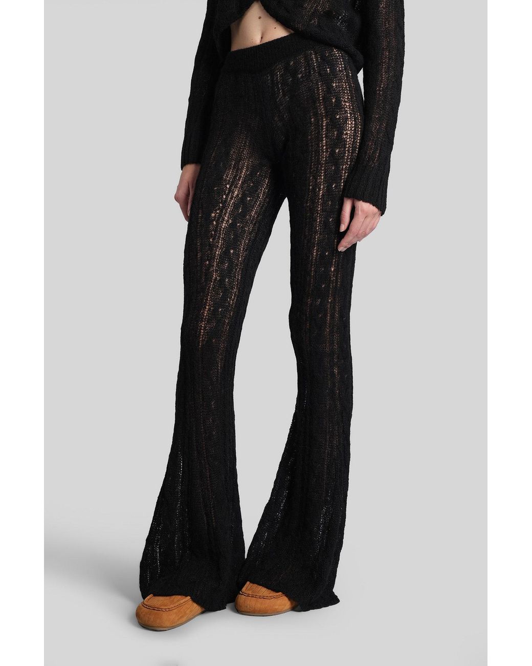 Alanui Pants In Black Wool