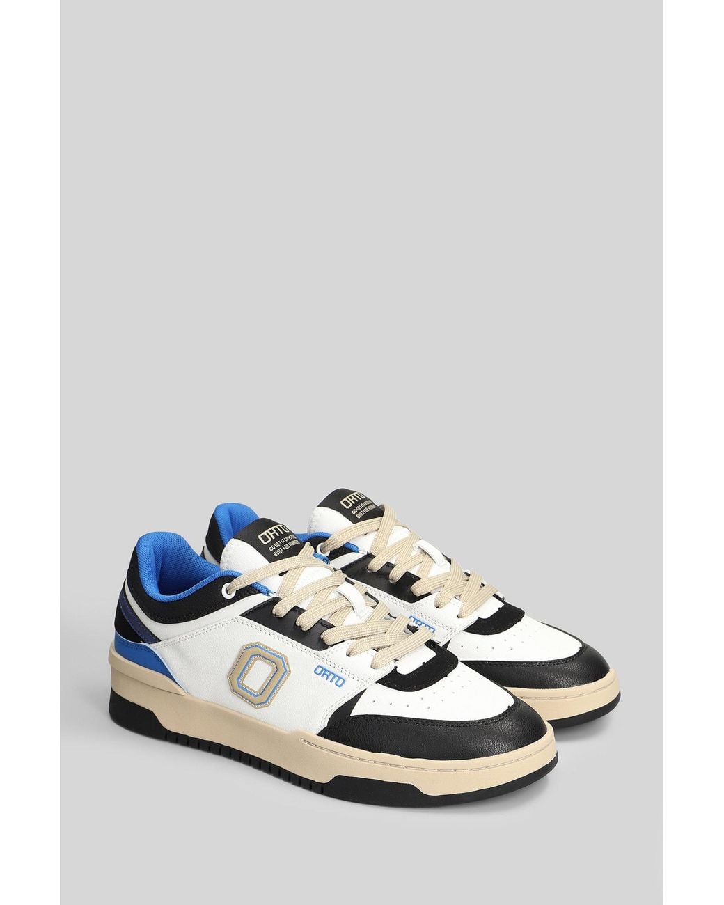 Orto White Eclipse Sneakers In Blue Leather for men
