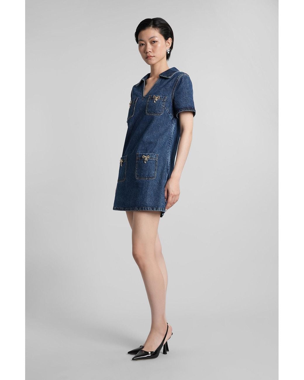 Self-Portrait Blue Mini Dress
