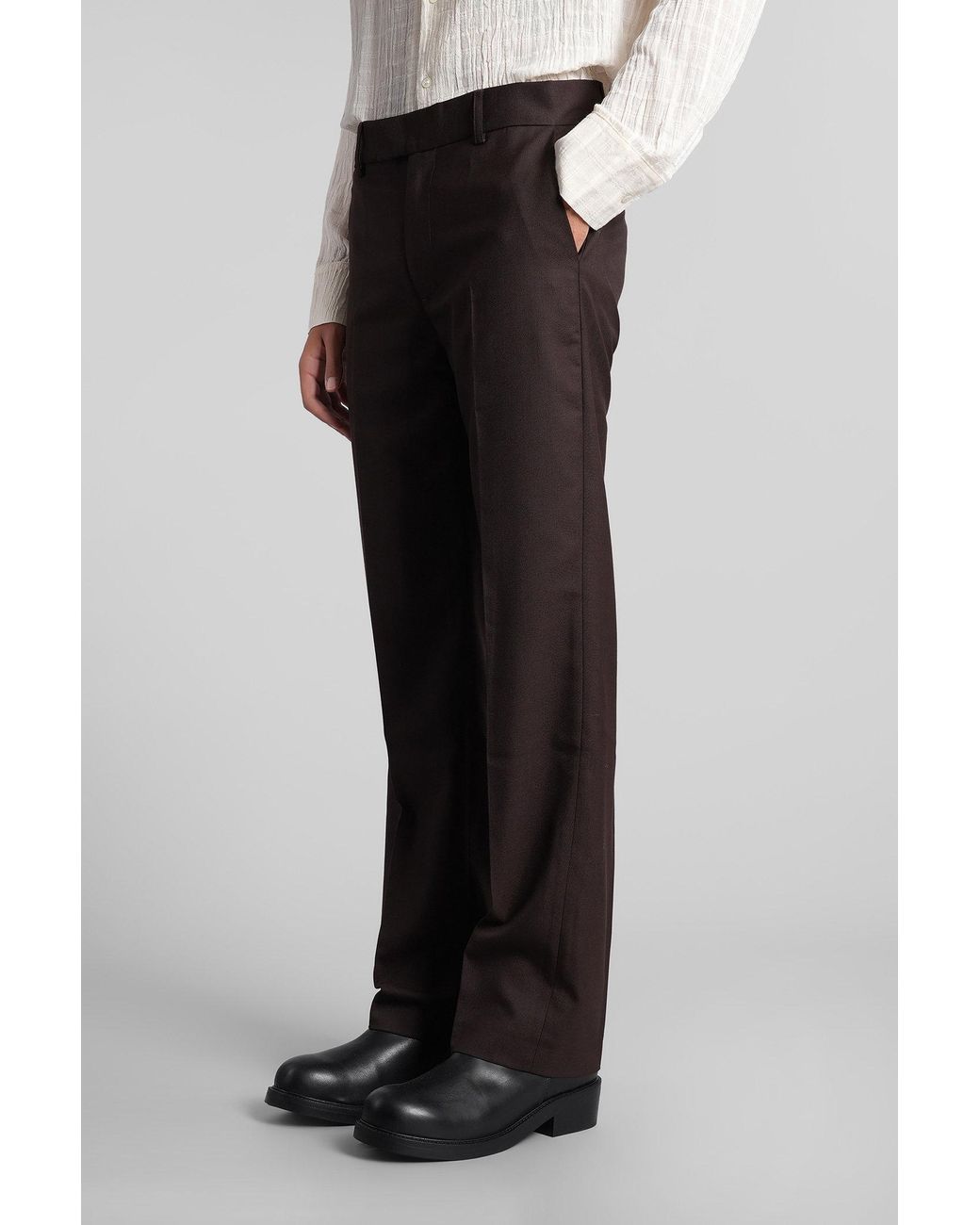 Séfr Black Mike Pants In Brown Polyester for men