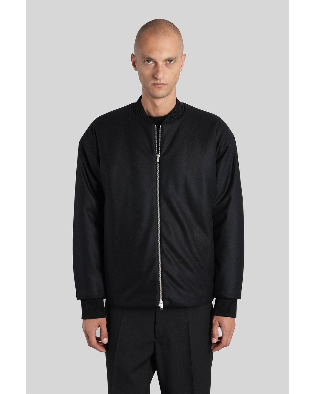 Jil Sander Black Bomber Jacket for men